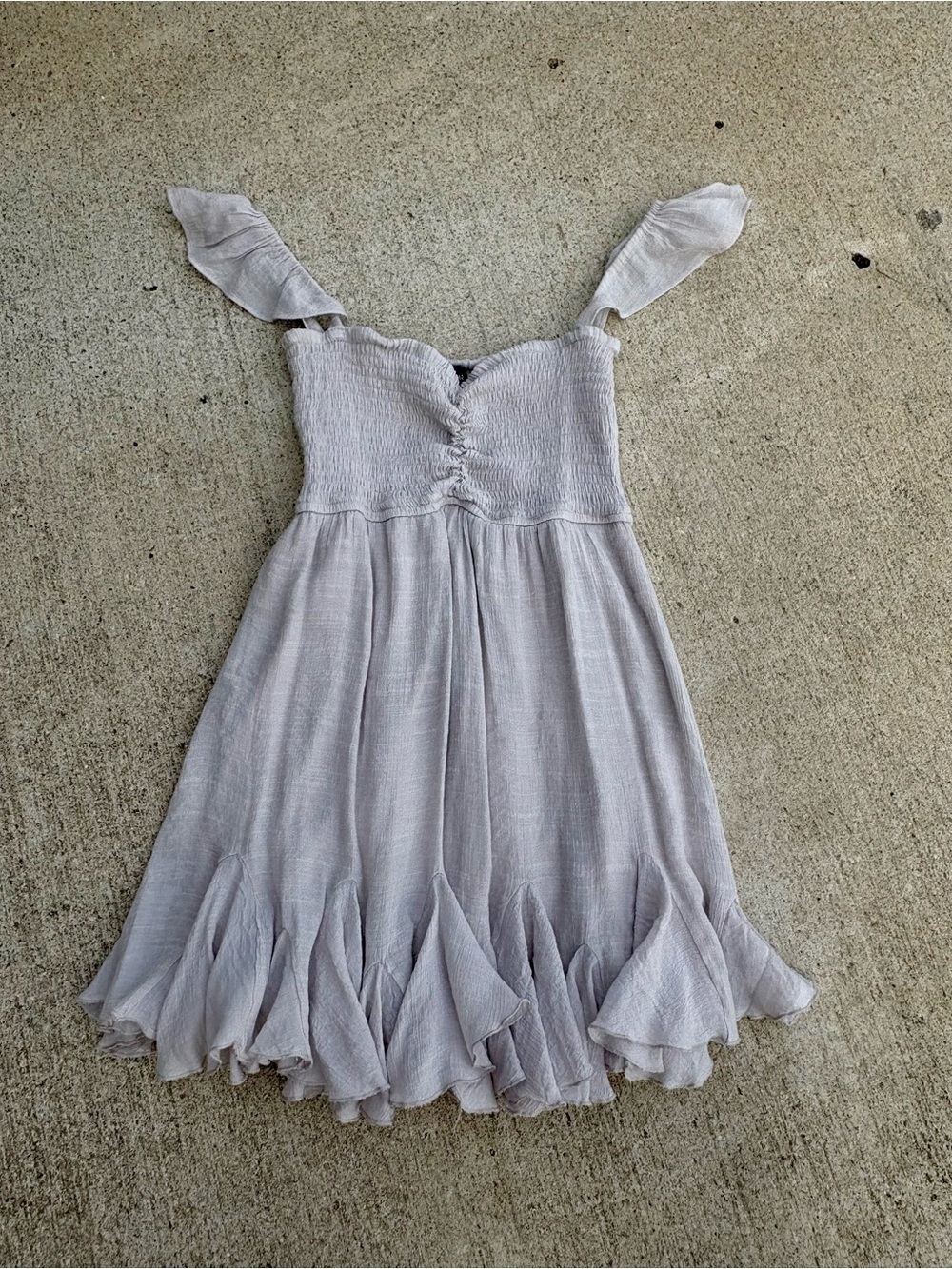 Aakaa Light Gray Ruffled Sundress